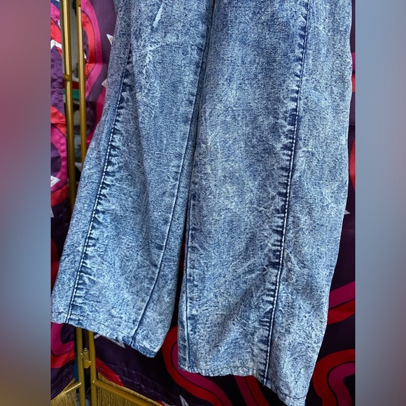 Vintage Beret Boiler Suit Jumpsuit Denim Acid Wash Zip Batwing Dolman 80s Jean - Picture 11 of 15